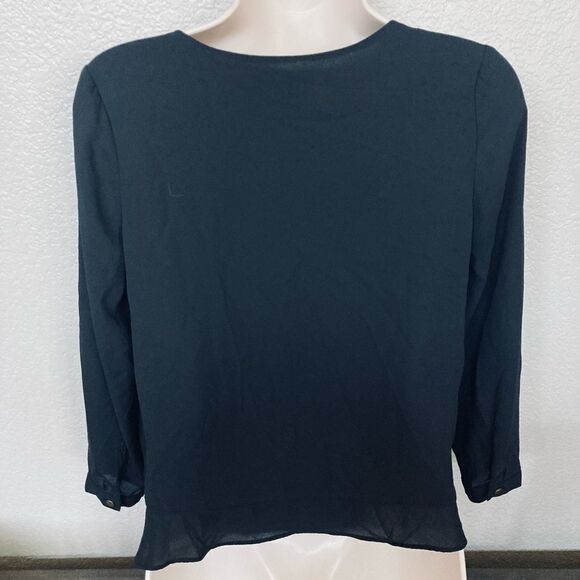 NWOT Metaphor Layered Flowy Crop Blouse Top XS - Picture 3 of 5